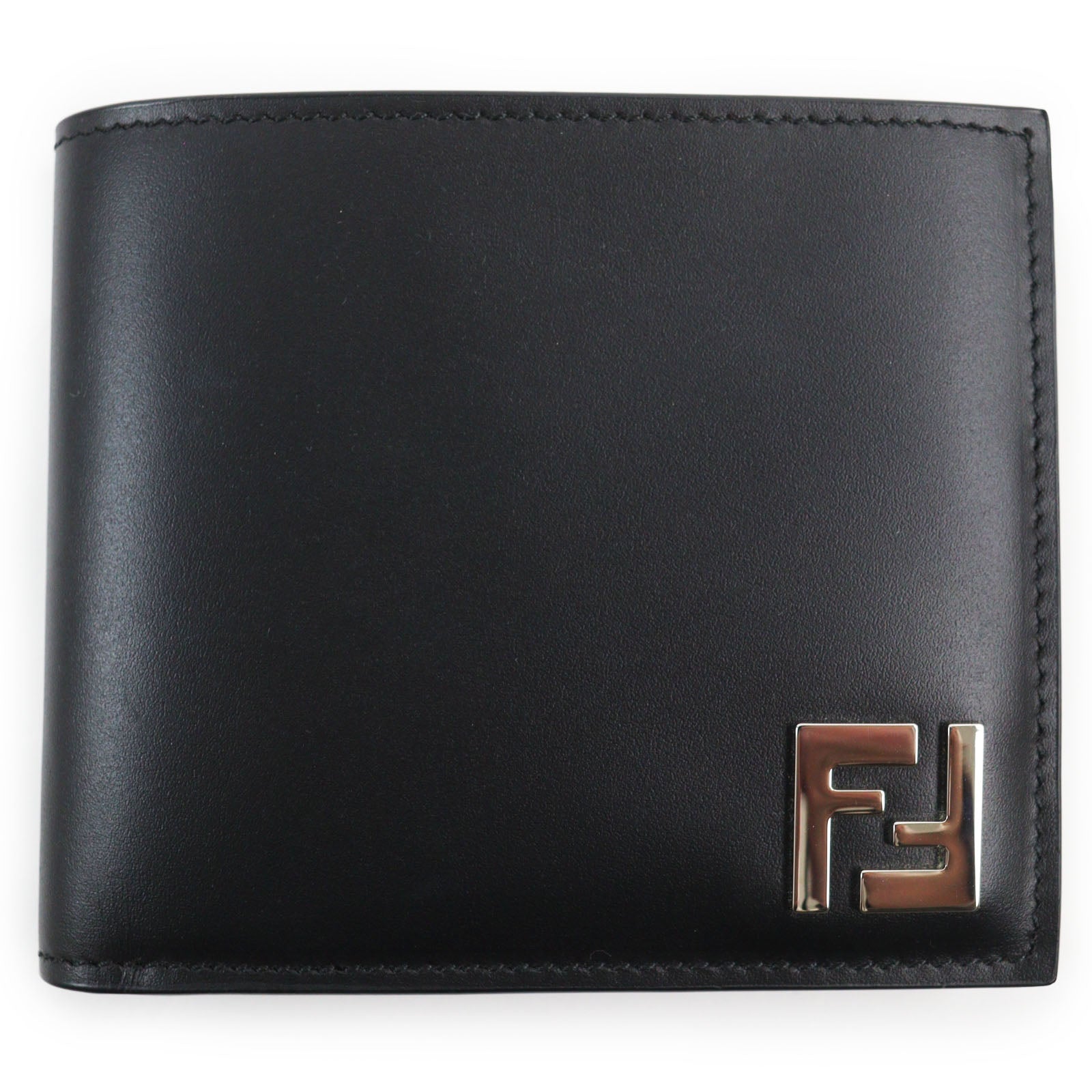 Fendi FF Logo Leather Bifold Wallet Black