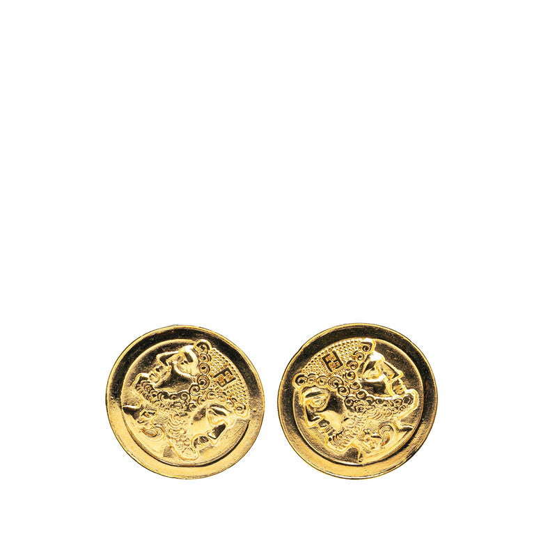 Fendi Logo Gold Plated Earrings