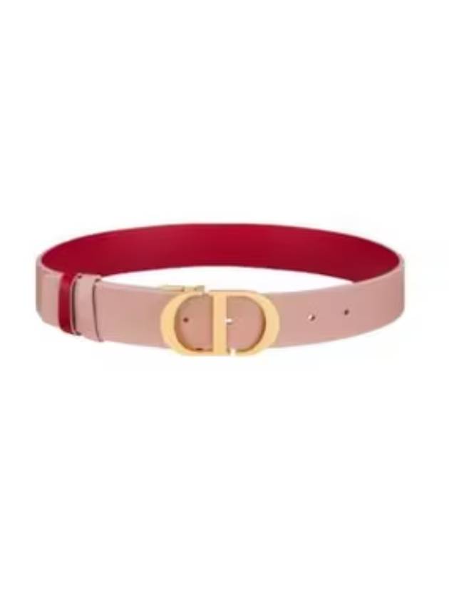 30 Montaigne 35mm Smooth Calfskin Reversible Belt Pink Dior