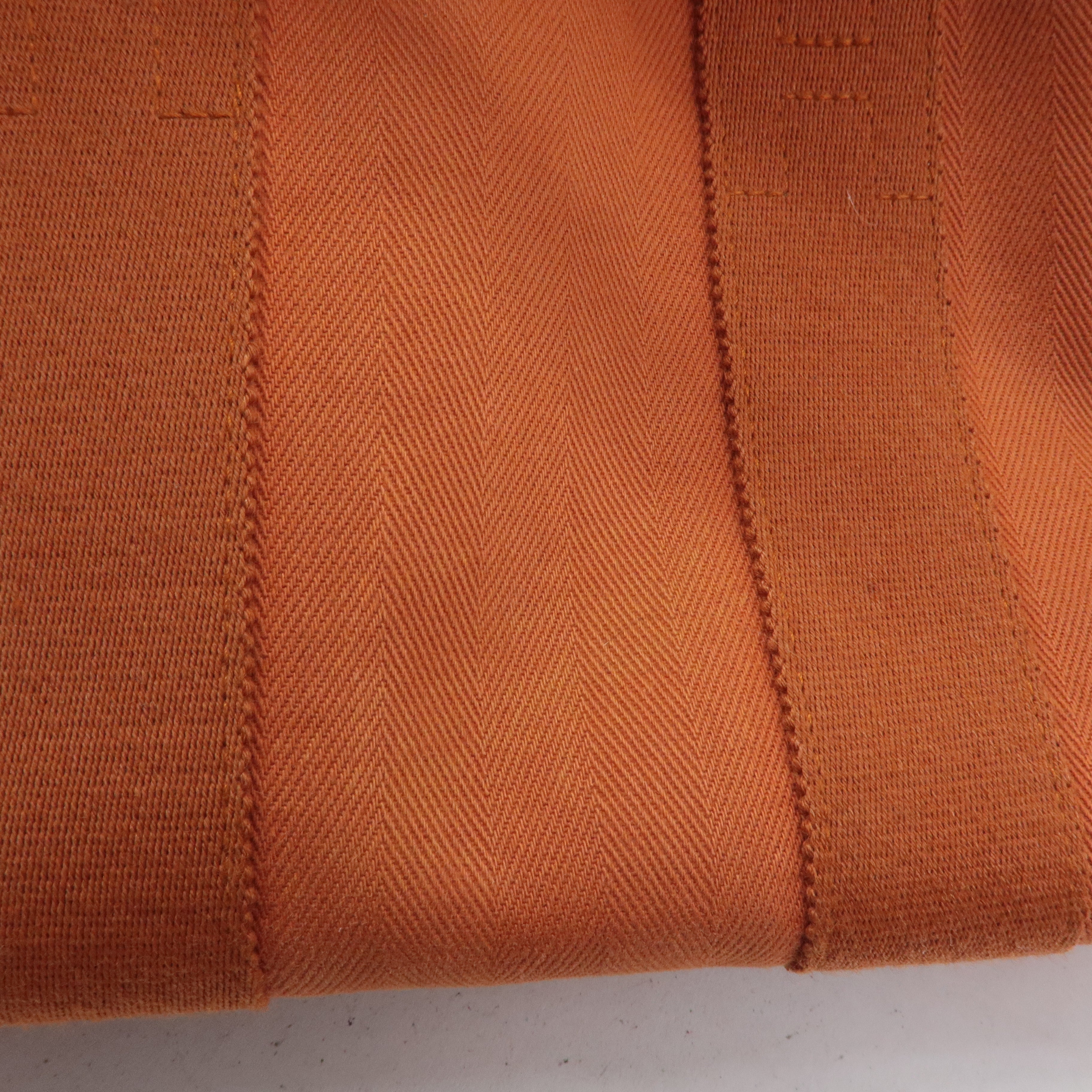 HERMES Toile Chevrons Leather Valparaiso PM Bag I Stamp Orange