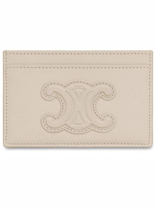 CELINE Coeur Triomphe Shaille Cuffskin Card Wallet Light Stone