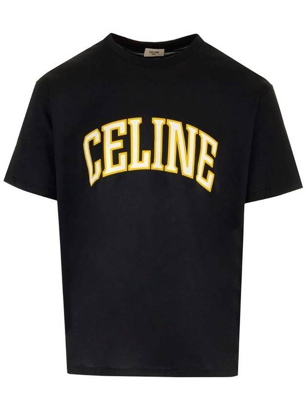 CELINE Loose Cotton Jersey Short Sleeve T-Shirt Black