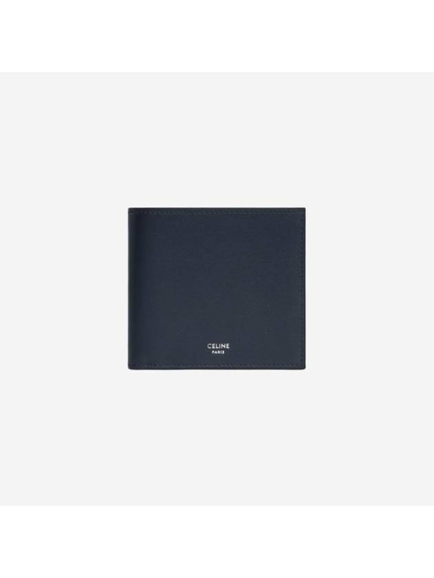 CELINE Bifold Triomphe Calfskin Half Wallet Blue Sacre
