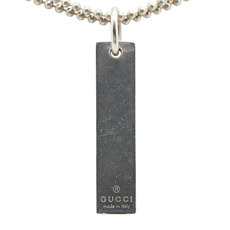 Gucci Logo Plate SV925 Necklace
