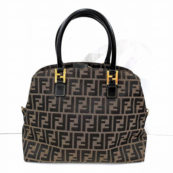 Fendi Zucca Canvas Handbag Brown