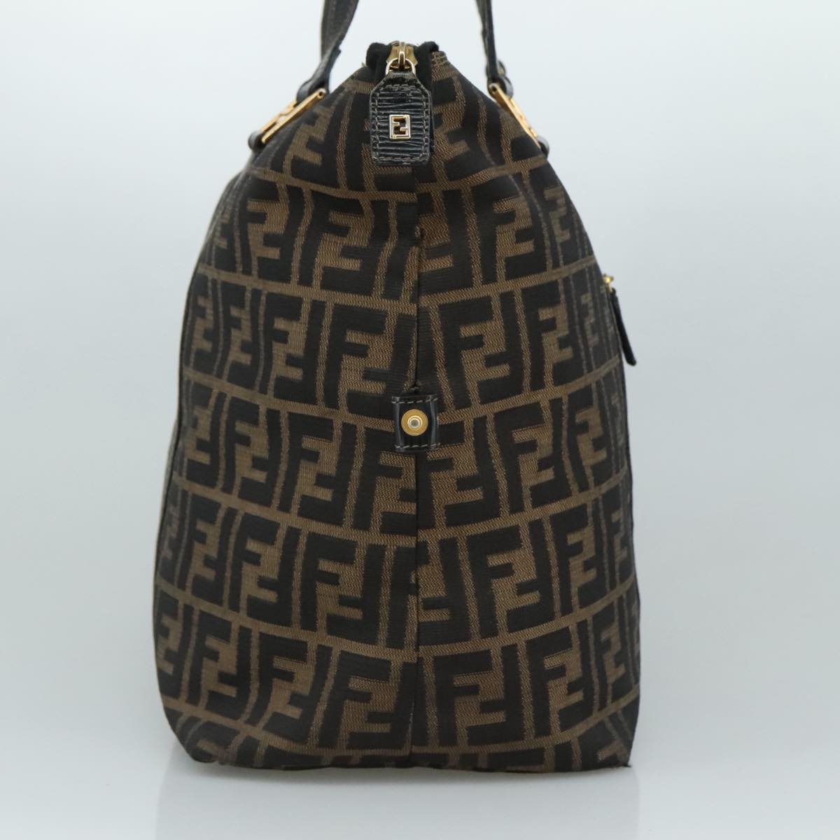 FENDI Zucca Canvas Shoulder Bag Brown Black106963