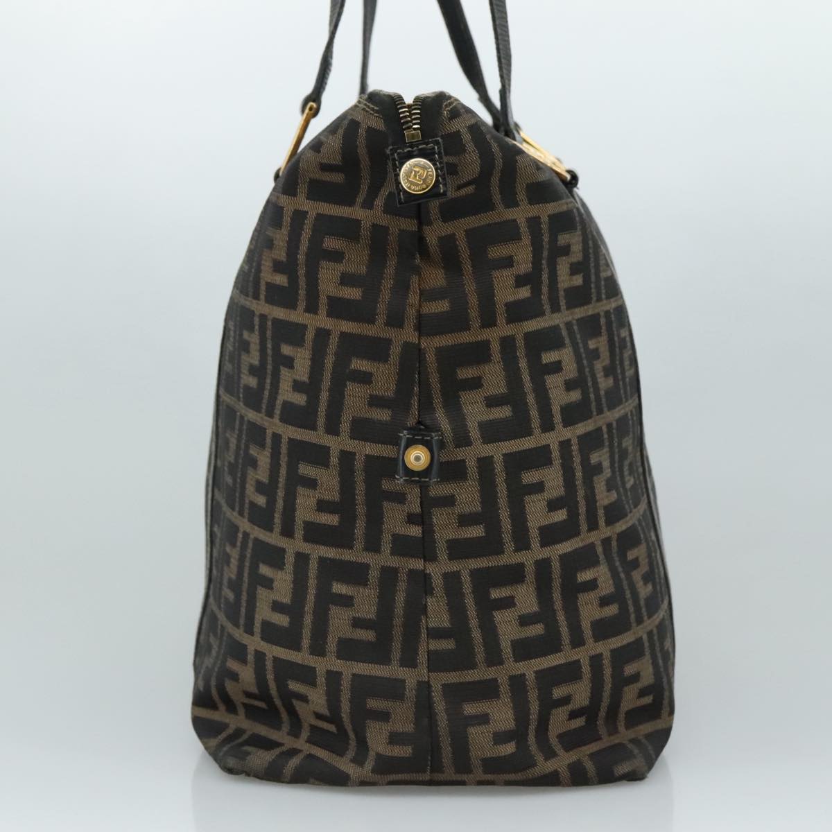 FENDI Zucca Canvas Shoulder Bag Brown Black106963