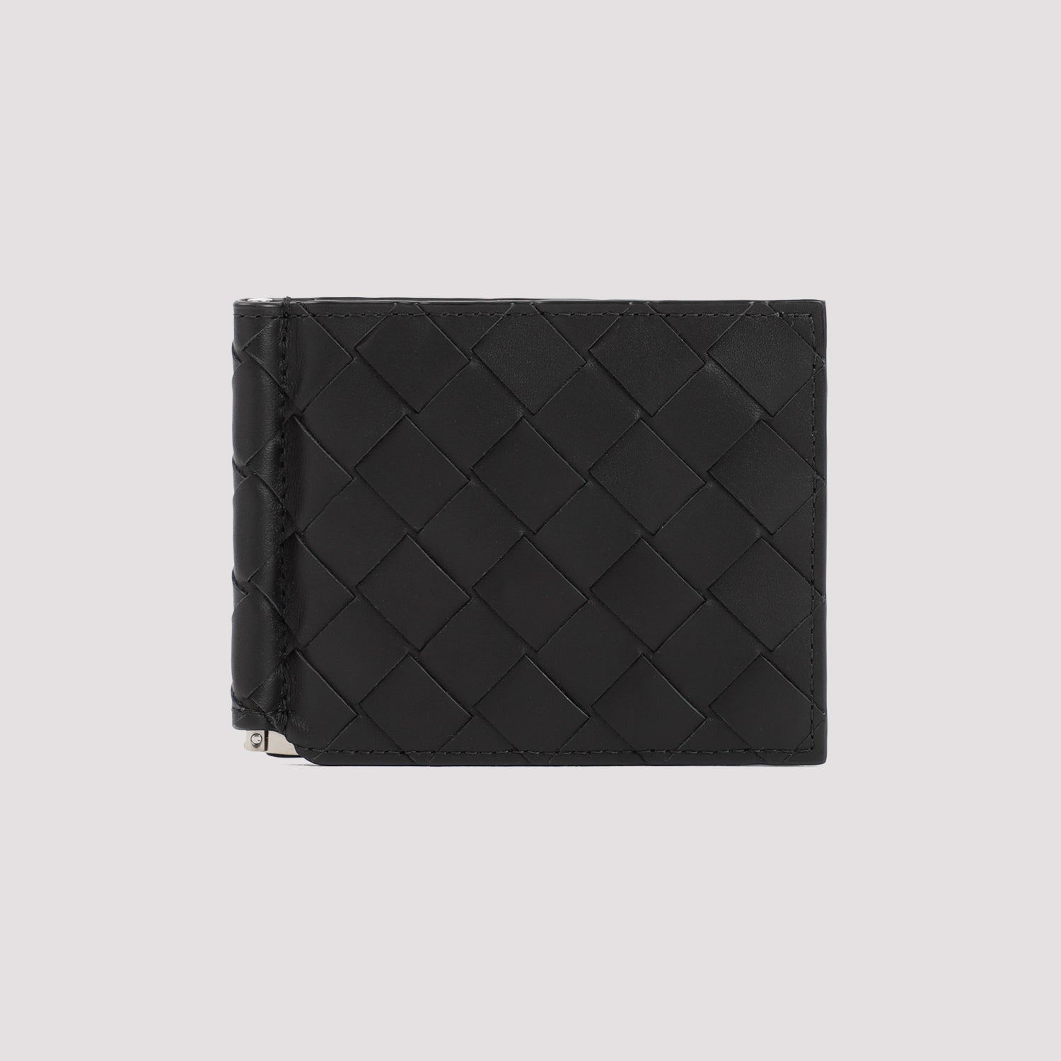 Bottega Veneta Men's Intrecciato Clip Wallet in Black | Size UNICA | 749404VCPQ4