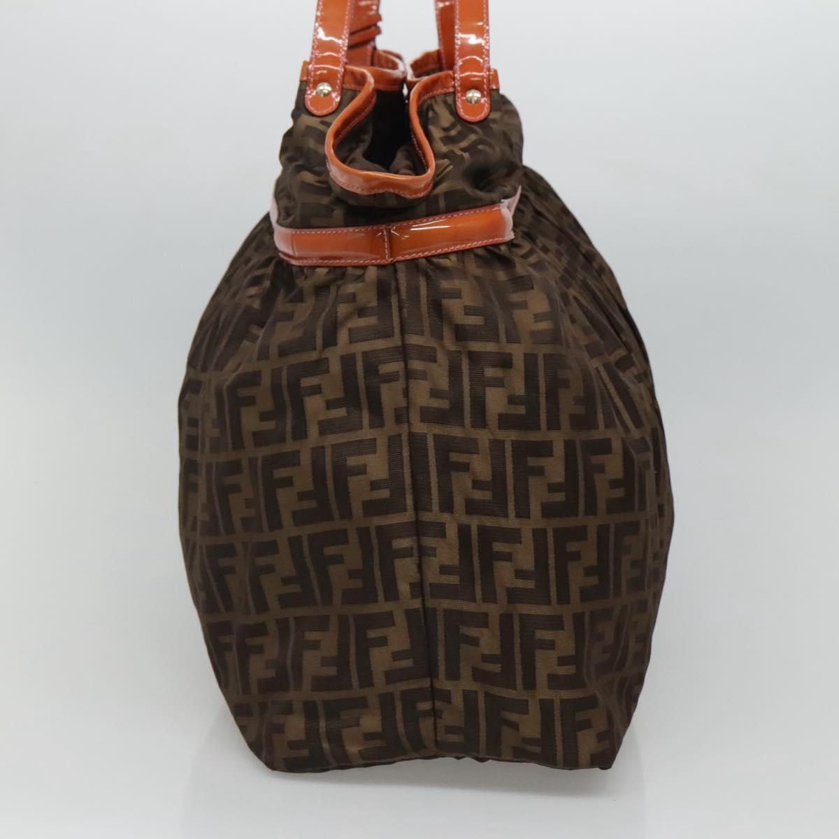 FENDI Zucca Canvas Shoulder Bag Brown Black110282