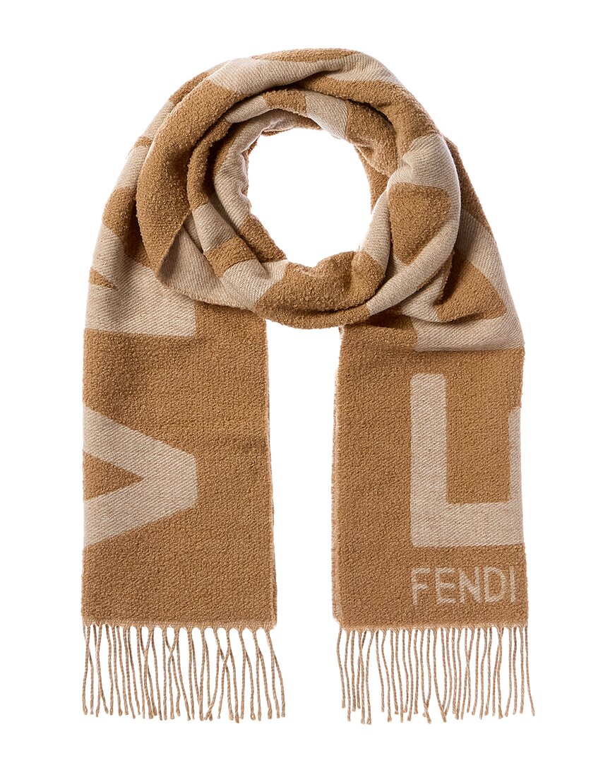 Fendi Logo Jacquard Wool & Alpaca-Blend Scarf