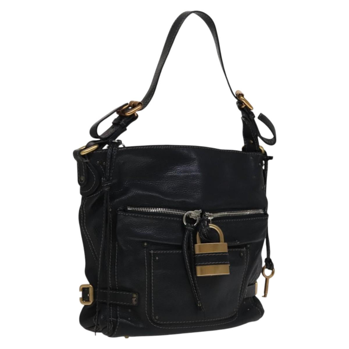 Chloe Paddington Shoulder Bag Leather Black 112596