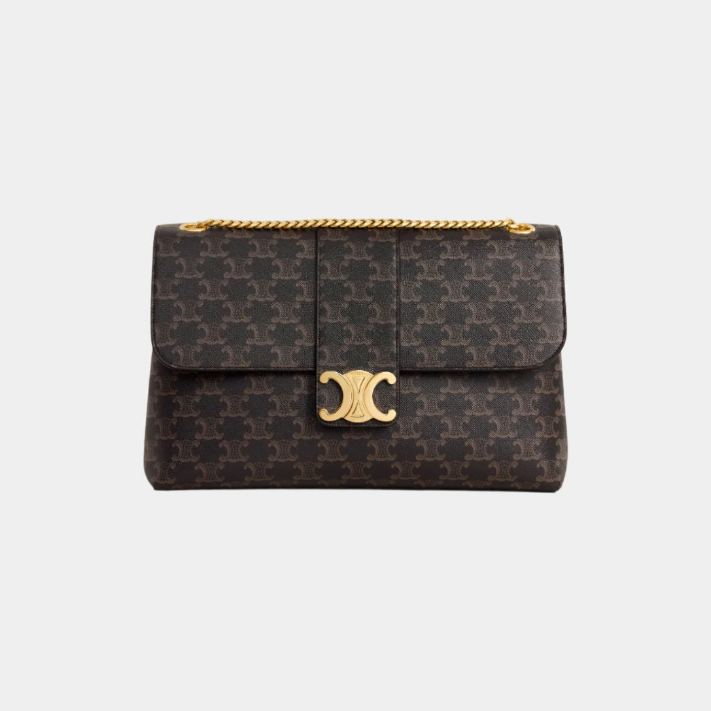 Large Celine Victoire Bag In Triomphe Canvas