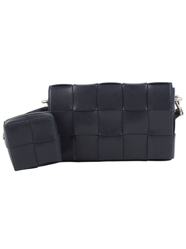 Bottega Veneta 741777 Intrecciato Pouch Cassette Cross Bag Navy 34313