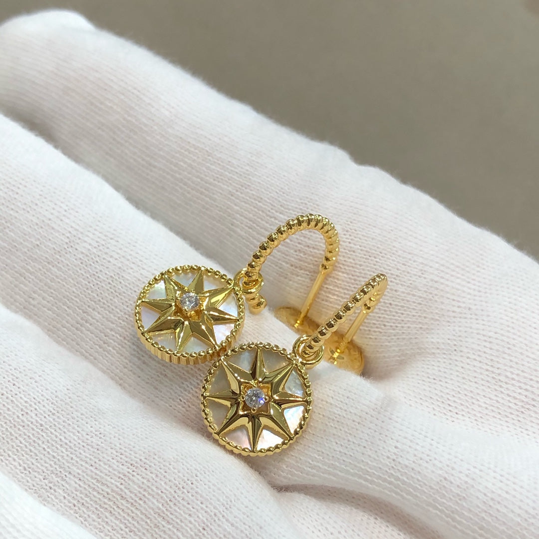 DIOR LUCKY STAR GOLD MOP EARRINGS