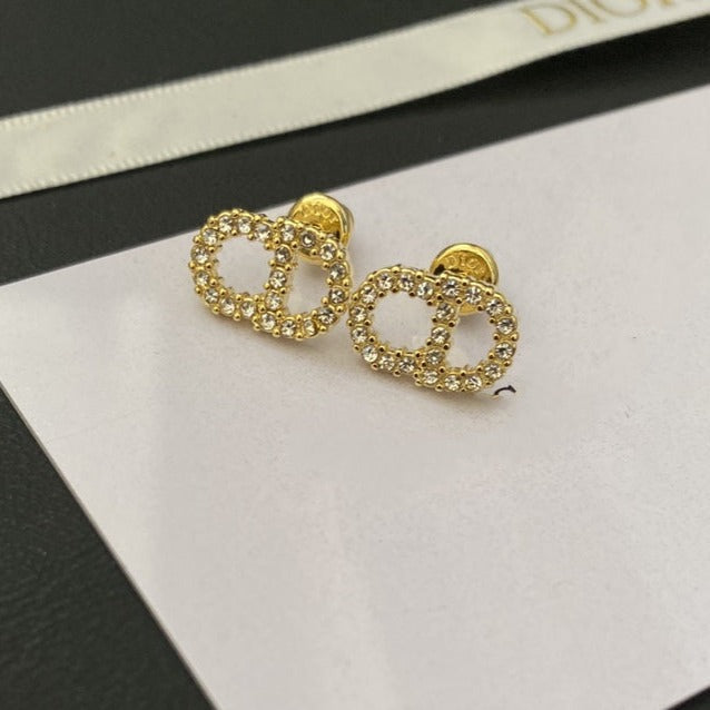 DIOR DROP EARRINGS GOLD DIAMOND