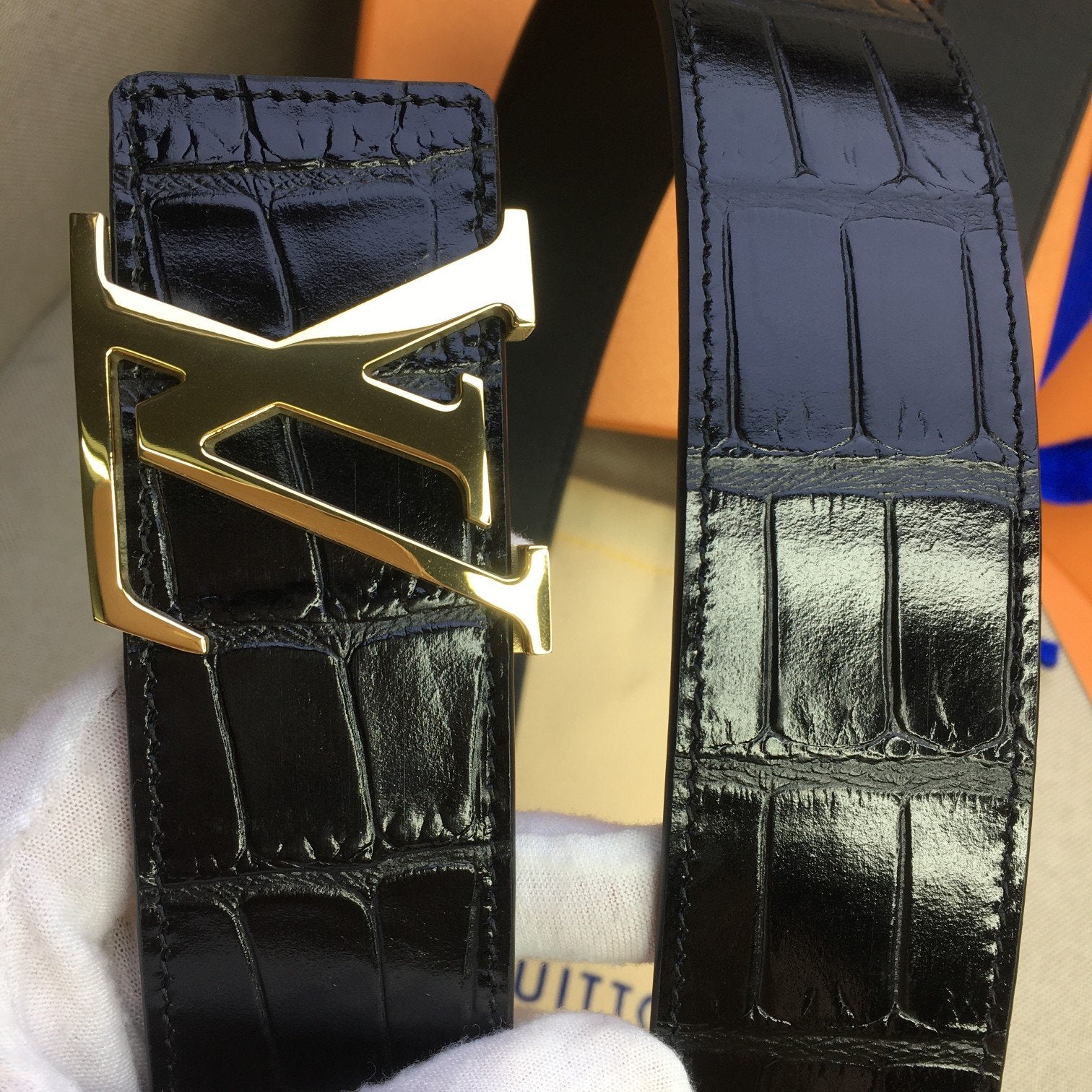 Louis Vuitton BELT CROCODILE COWHIDE 40MM