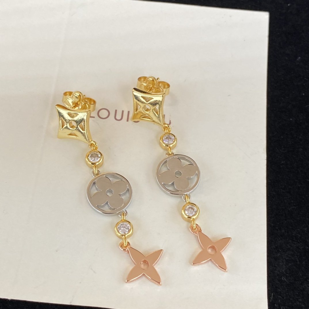 Louis Vuitton STAR AND SUN 4 MOTIFS DROP EARRINGS