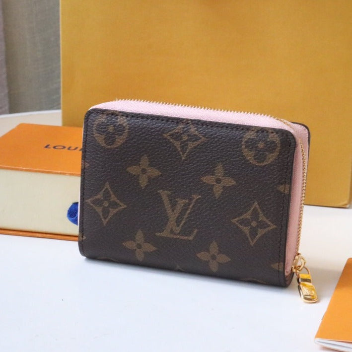 Louis Vuitton LOU WALLET 11.5CM BROWN PINK MONOGRAM CANVAS