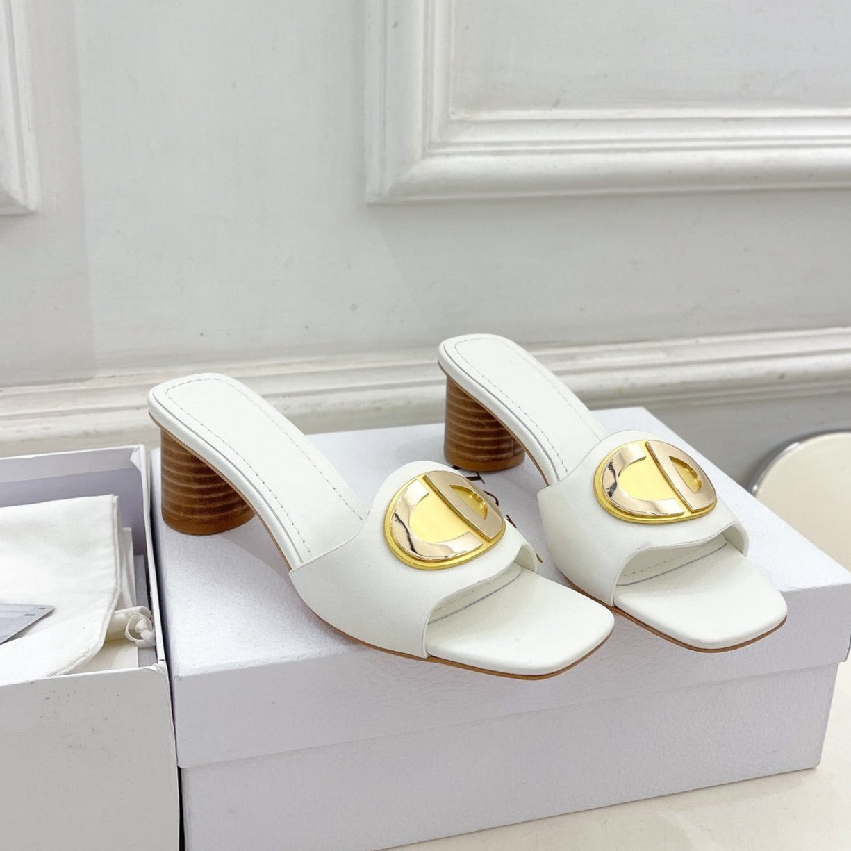 DIOR FOREVER HEELED 5CM WHITE