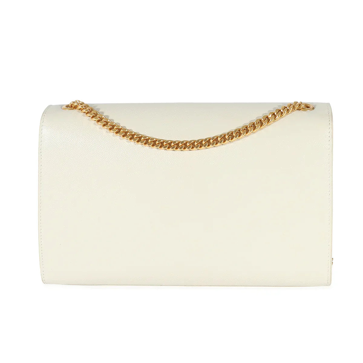 SAINT LAURENT - Blanc Grain De Poudre Medium Monogram Kate Bag