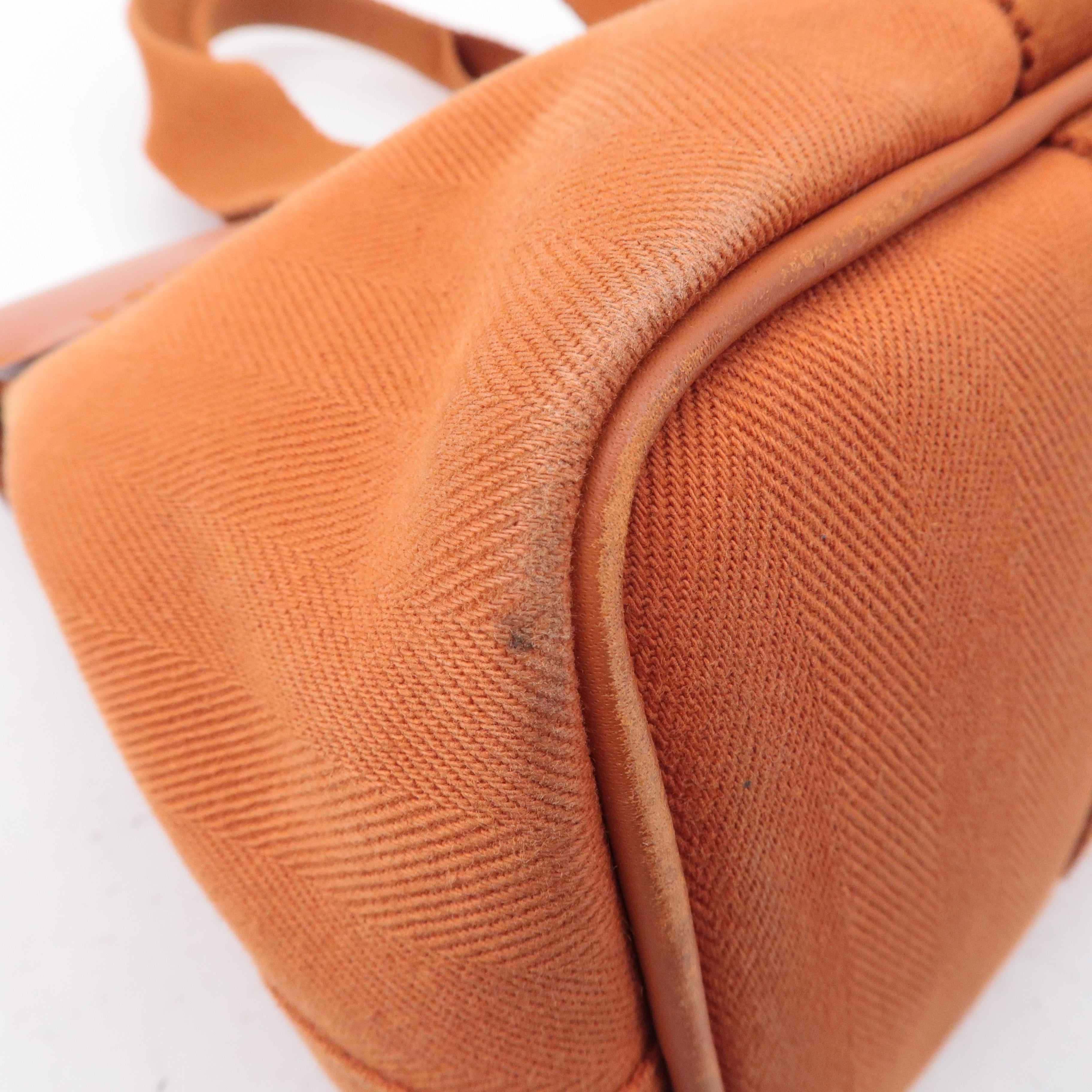 HERMES Toile Chevrons Leather Valparaiso PM Bag I Stamp Orange