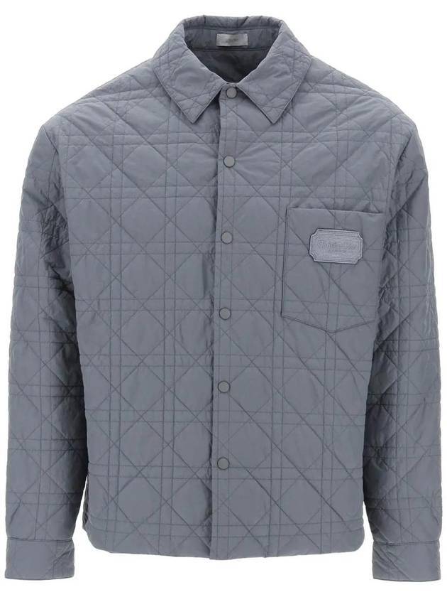 Cannage Technical Fabric Overshirt Jacket Grey Dior