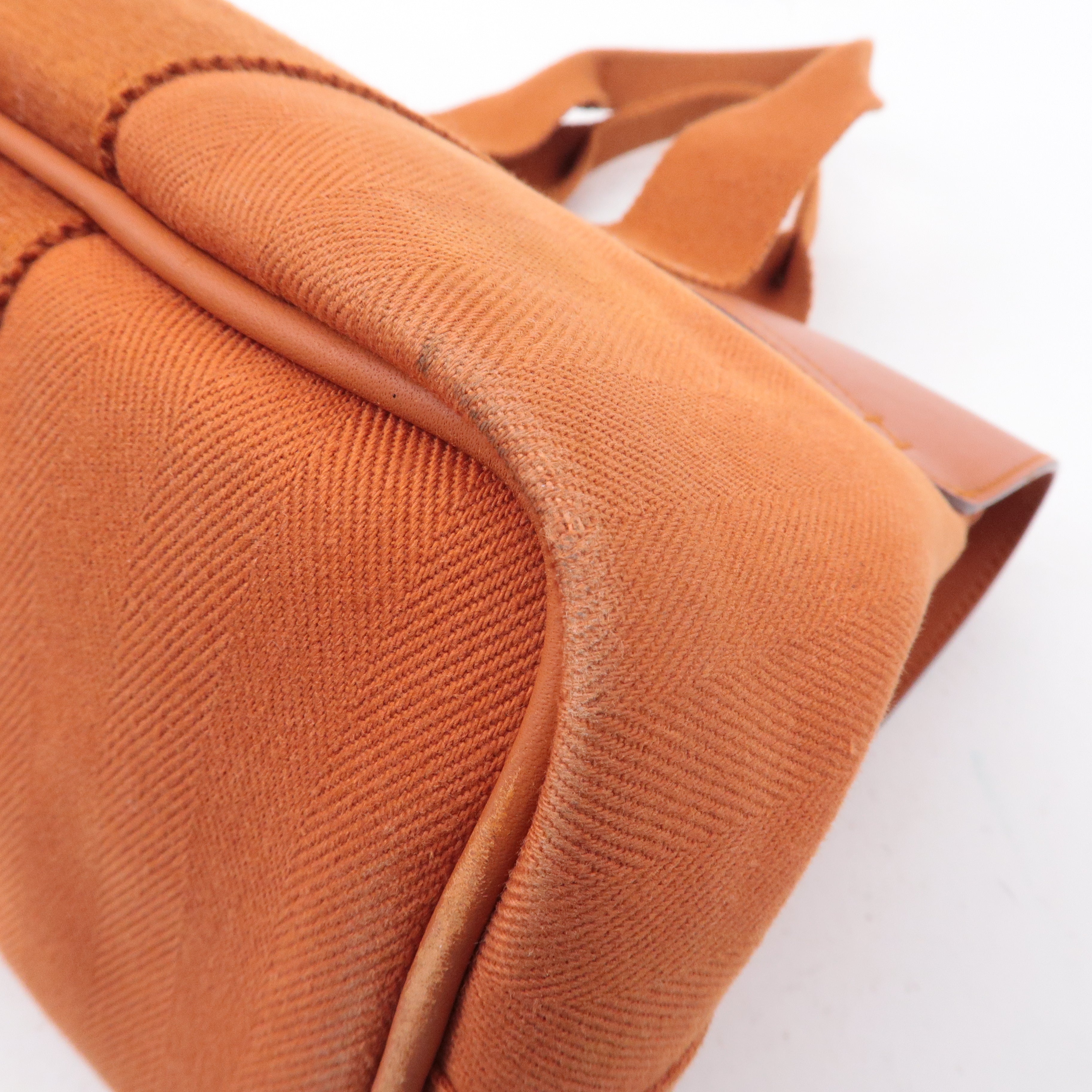 HERMES Toile Chevrons Leather Valparaiso PM Bag I Stamp Orange