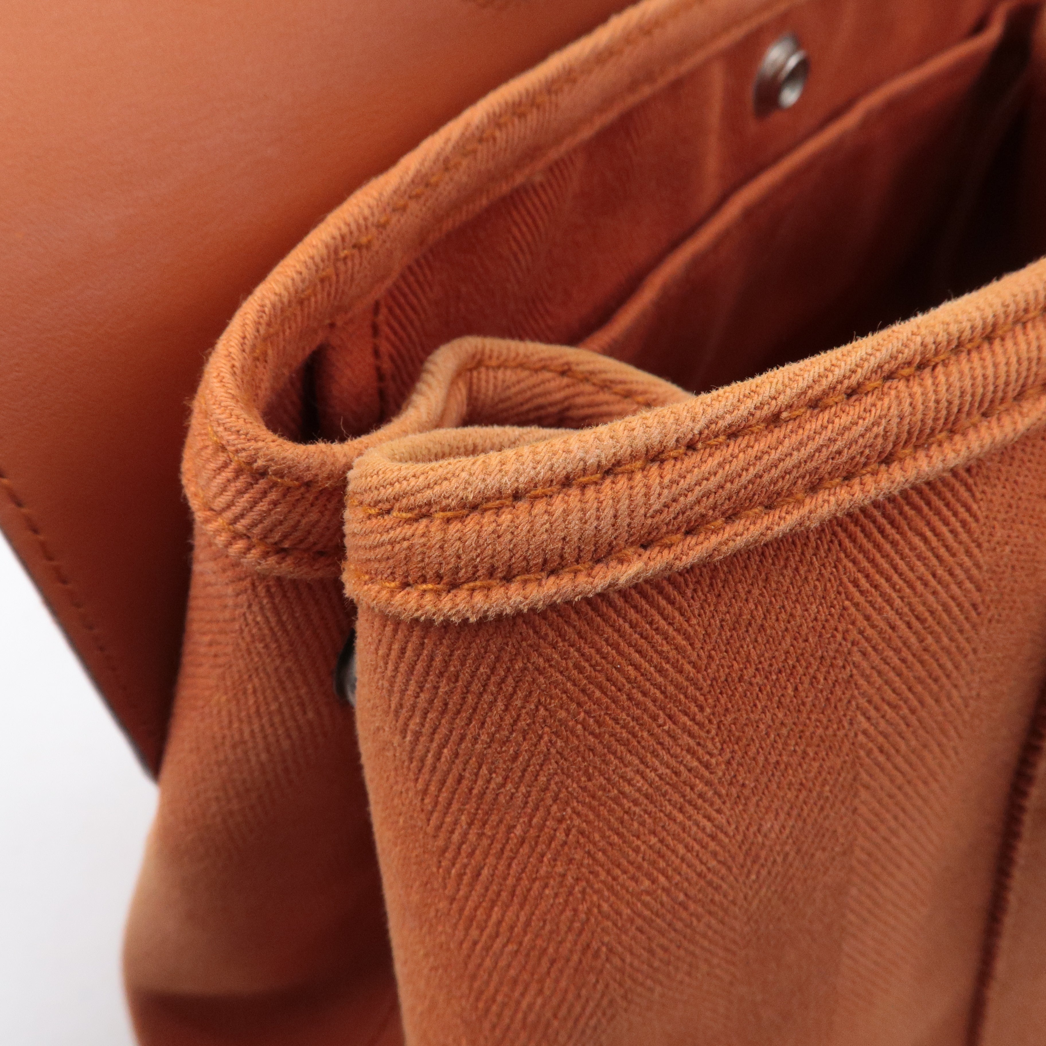 HERMES Toile Chevrons Leather Valparaiso PM Bag I Stamp Orange