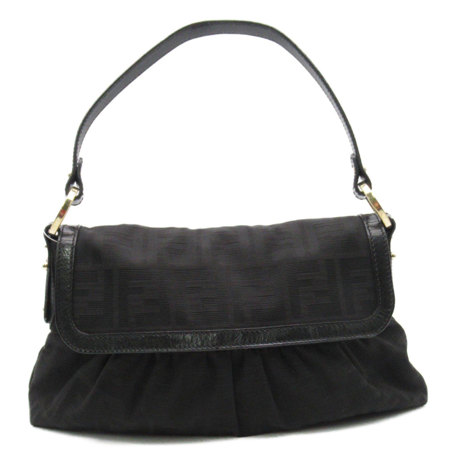 Fendi Fendi Zucca Handbag Handbag Handbag Leather Nylon Black 8BR445