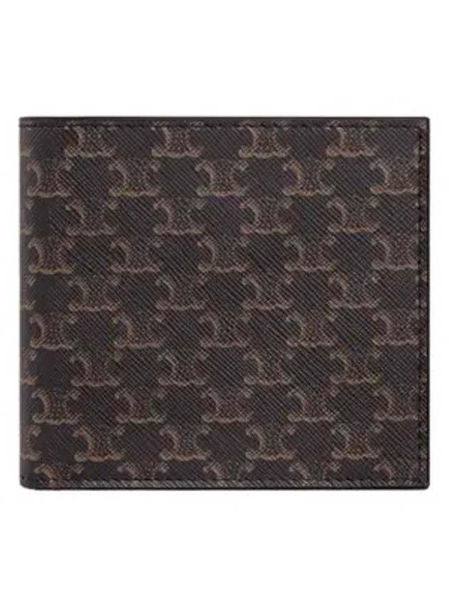 CELINE Logo Triomphe Bilford Half Wallet Black