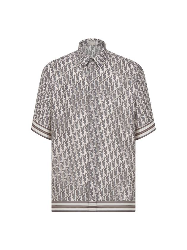 Oblique Short Sleeve Shirt Grey Dior