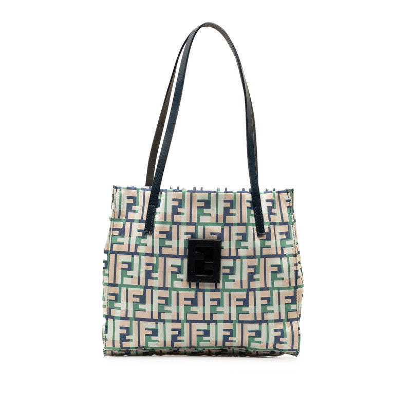 Fendi Zucca Mini Bag Navy Green Multicolor Nylon Leather Fendi