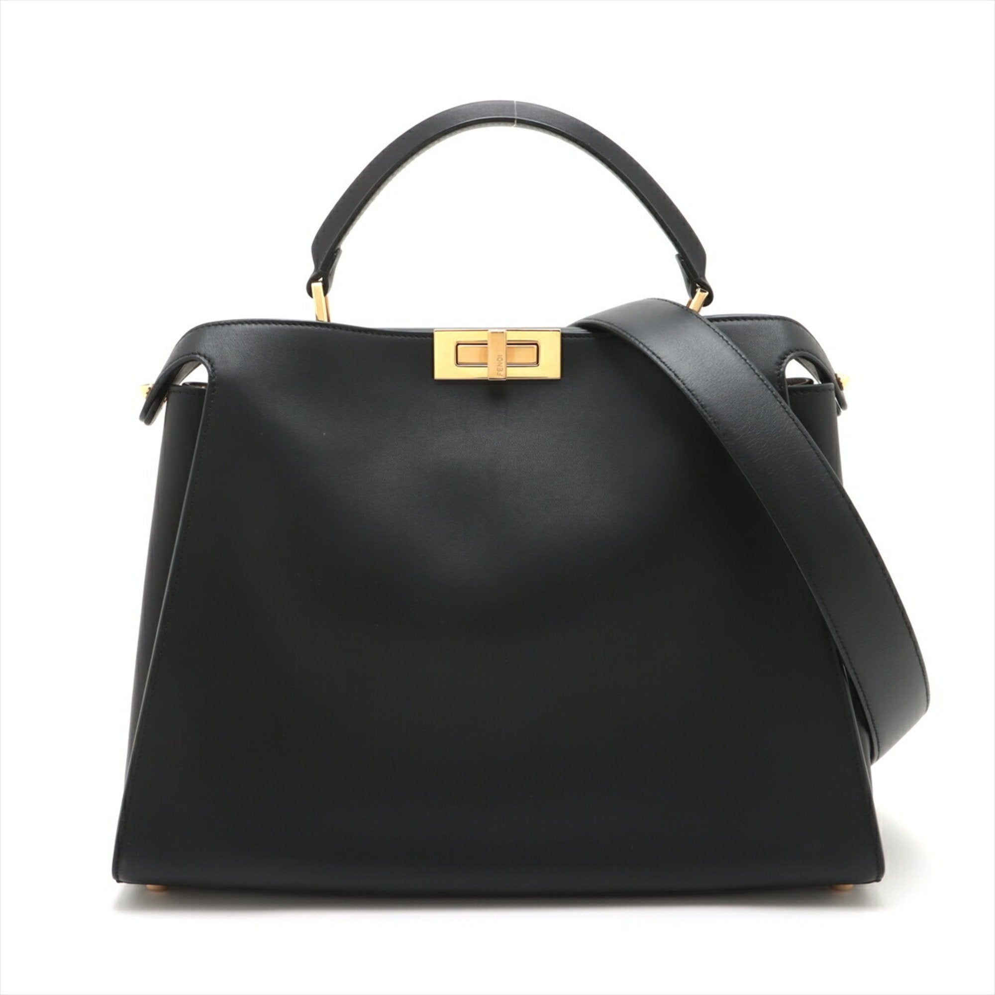 Fendi Peekaboo Leather Handbag Tote Bag ()