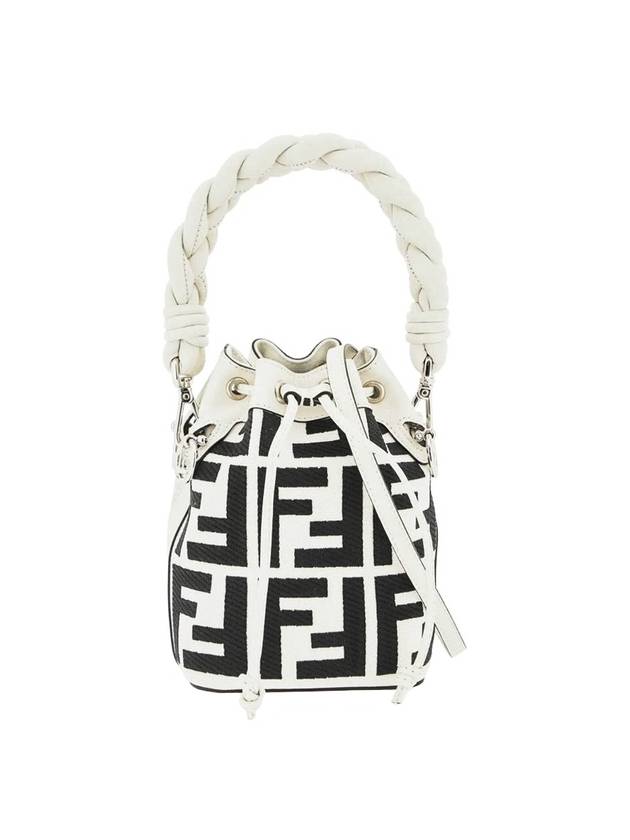 Fendi Montresor FF Mini Multi Bucket Bag White Black
