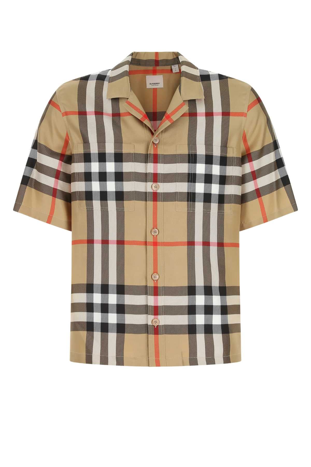 Burberry Men Embroidered Silk Shirt