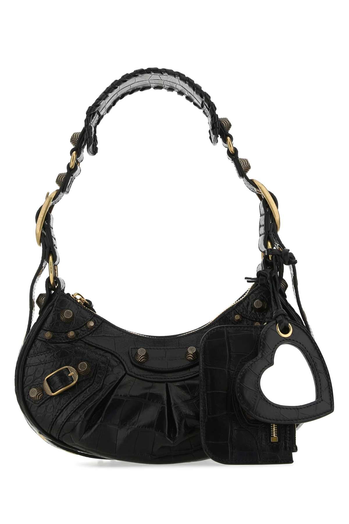 Balenciaga Women Black Leather Le Cagole Xs Shoulder Bag