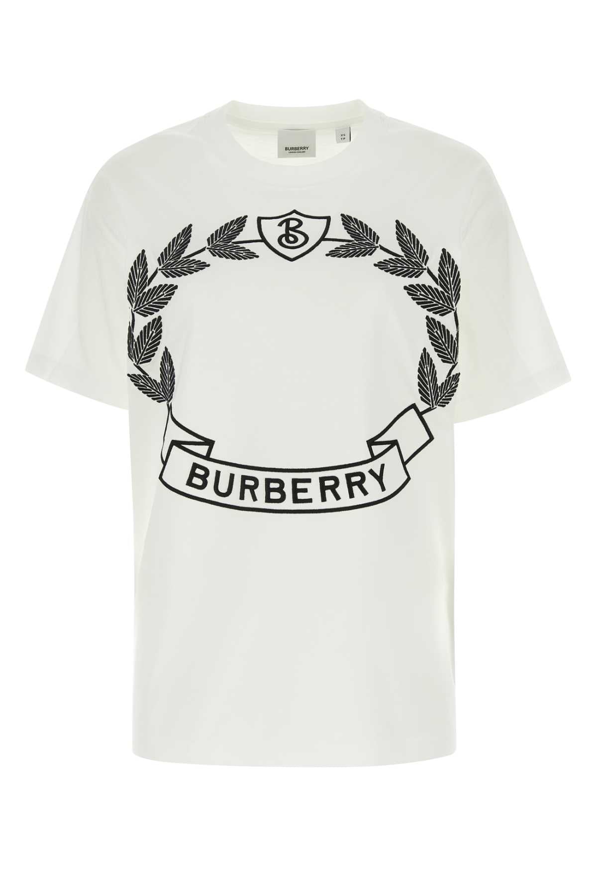 Burberry Women White Cotton Oversize T-Shirt