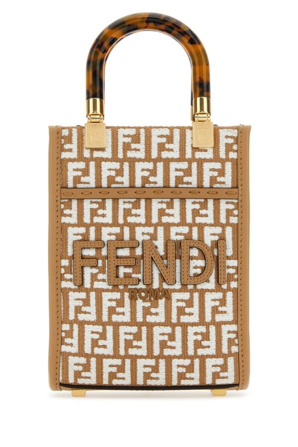 Fendi Woman Embroidered Fabric Mini Sunshine Handbag