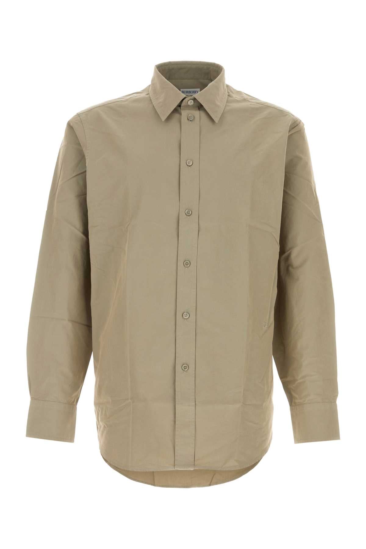 Burberry Men Khaki Poplin Shirt