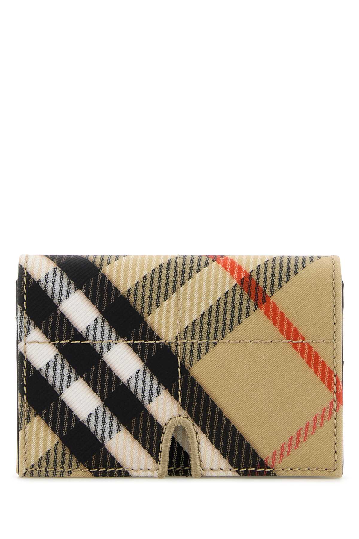 Burberry Women Embroidered Canvas Card Holder