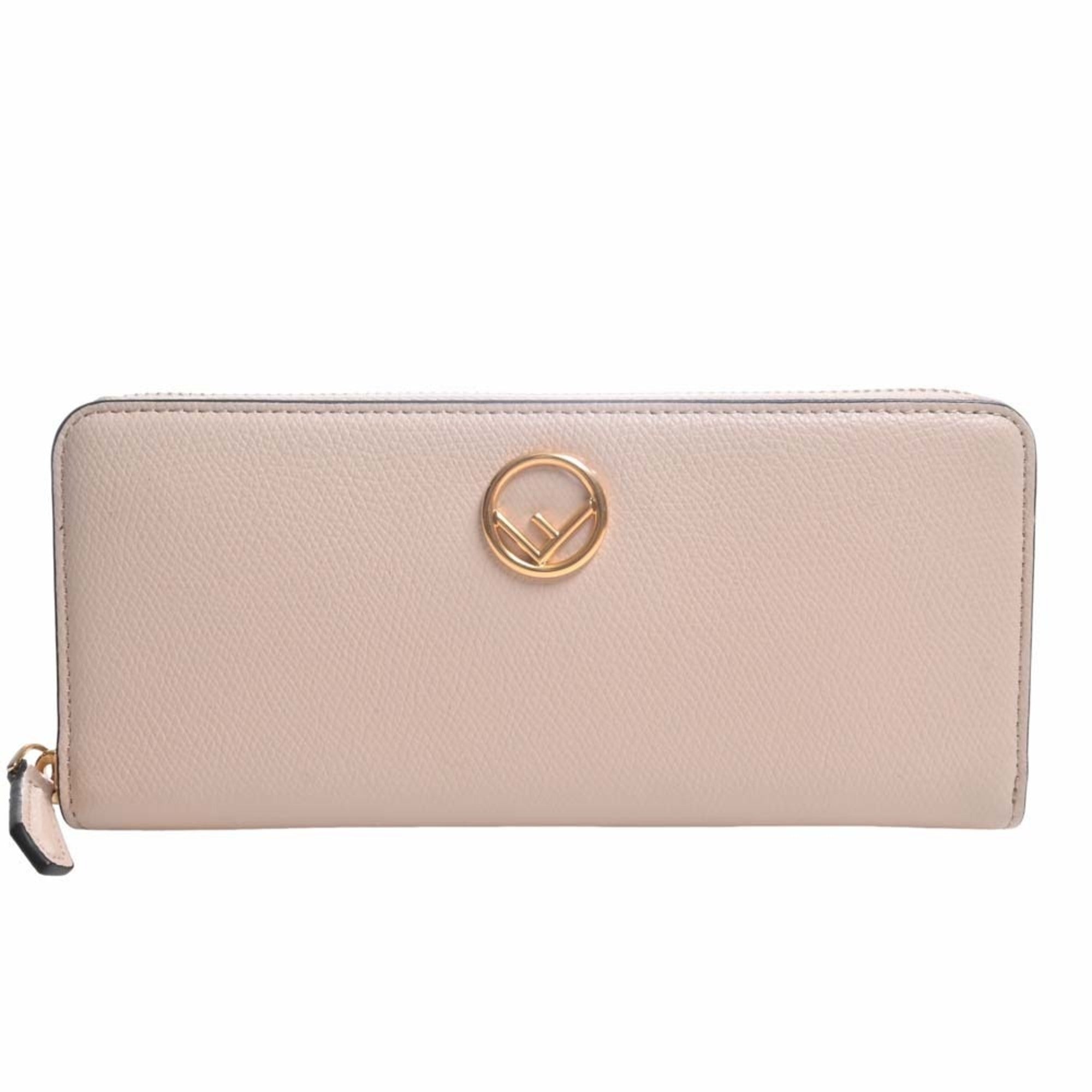 FENDI F's Leather Long Wallet 8M0406 Pink Ladies