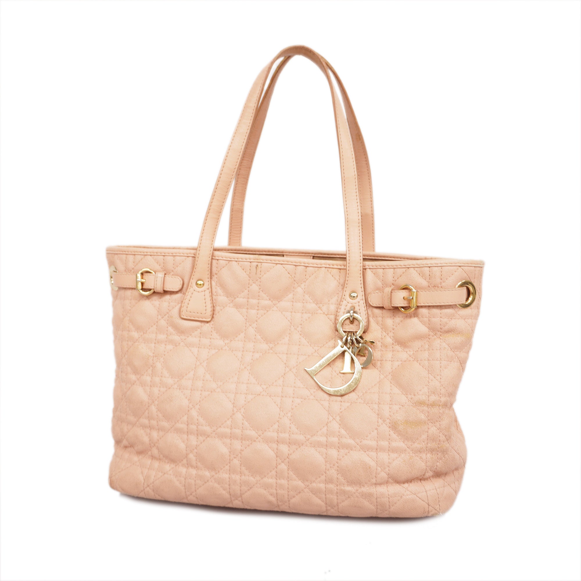 CHRISTIAN DIOR 2way Bag Cannage Lady Dior Women's Leather,PVC Tote Bag Pink
