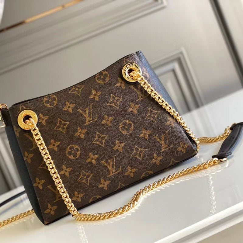 Louis Vuitton surene bb 24cm chain shoulder bag momogram canvas black calfskin