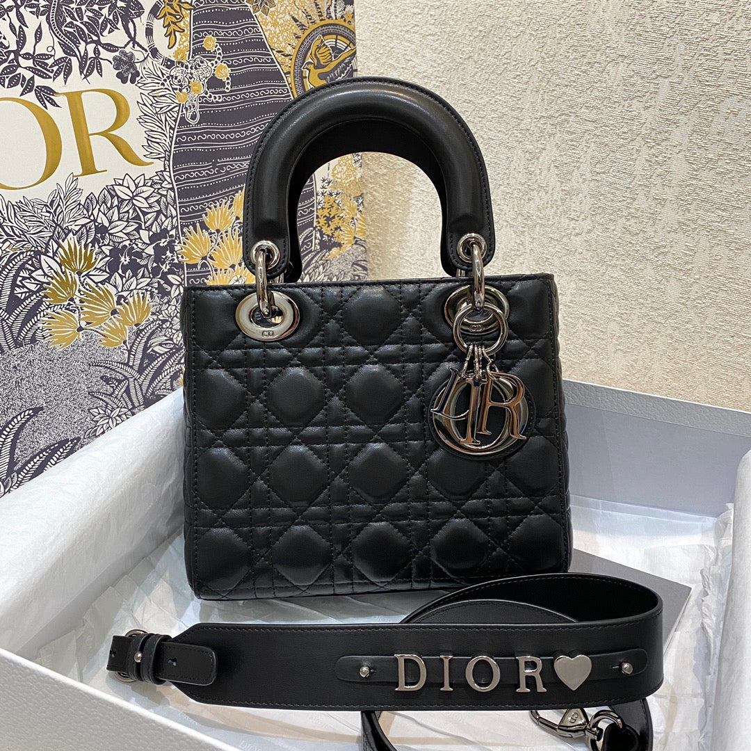 DIOR small lady 20 black lambskin shw