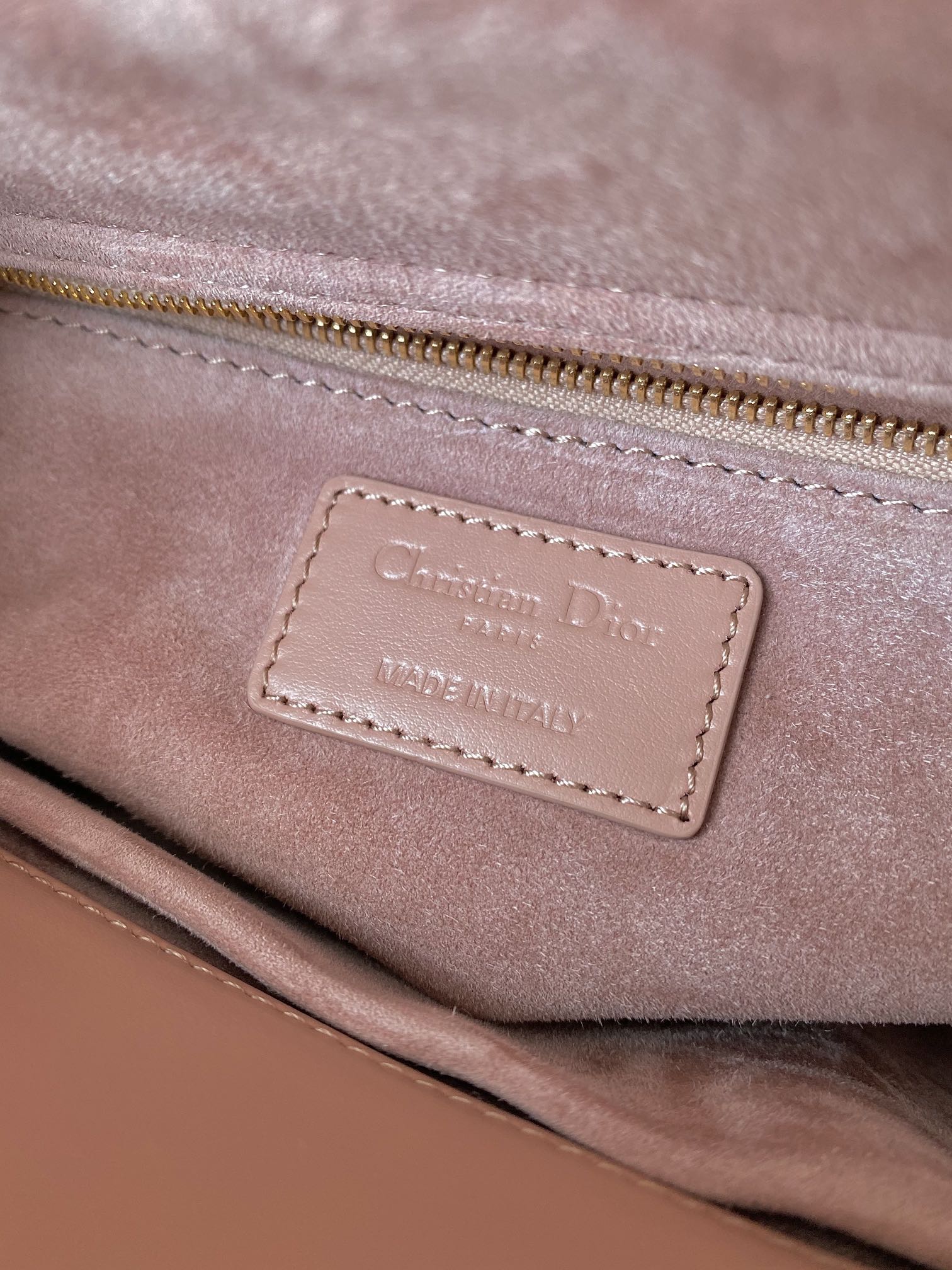 DIOR SMALL LADY 20 BLUSH ULTRAMATTE LAMBSKIN DIAMOND MOTIF