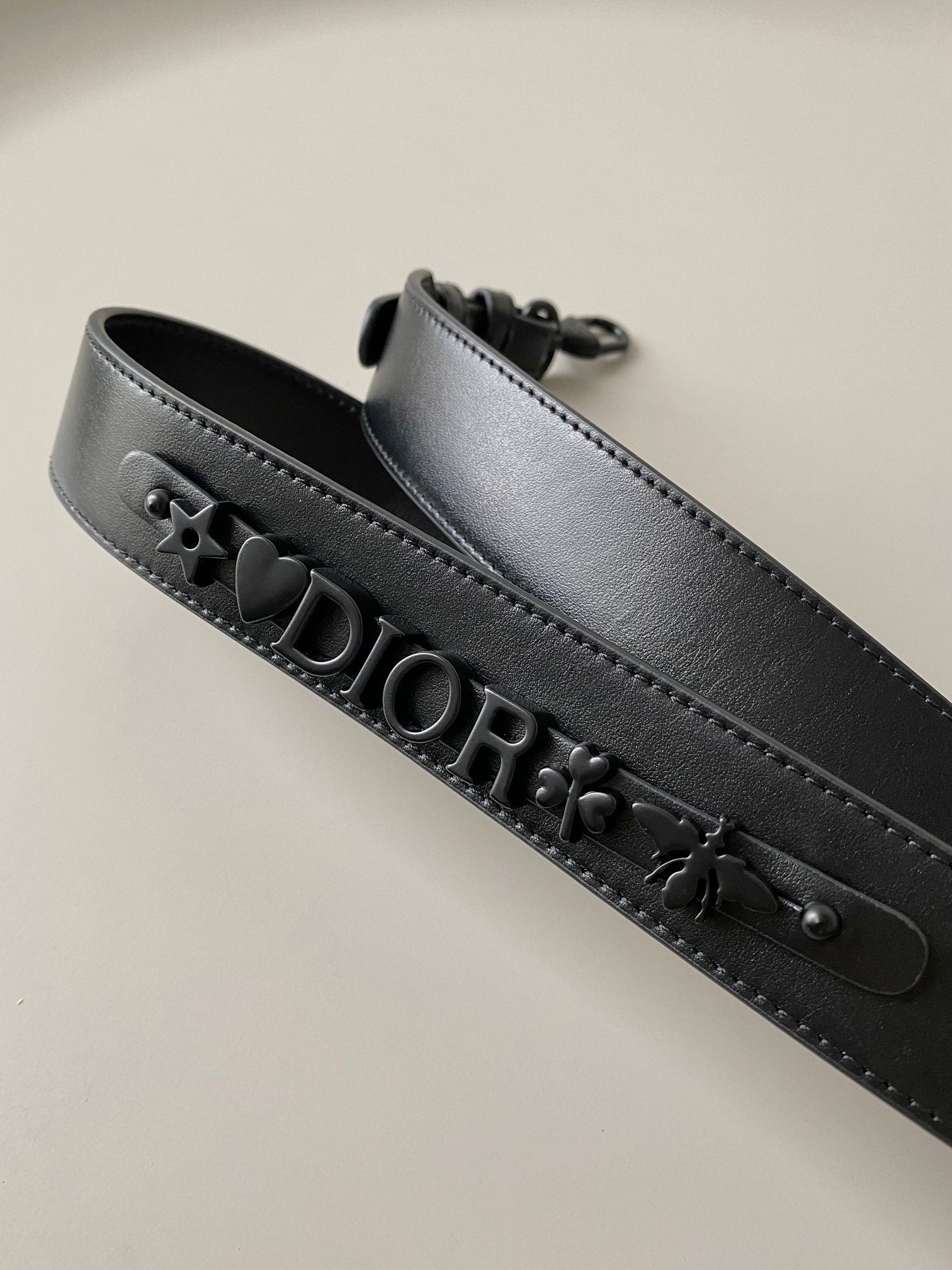 DIOR SMALL LADY 20 ALL BLACK LAMBSKIN DIAMOND MOTIF