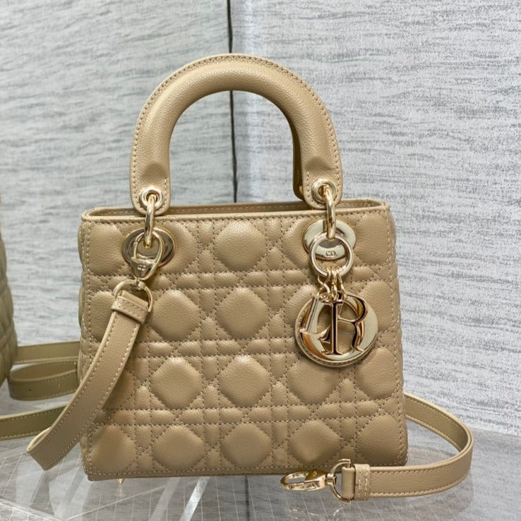 DIOR small lady 20 ecru calfksin ghw