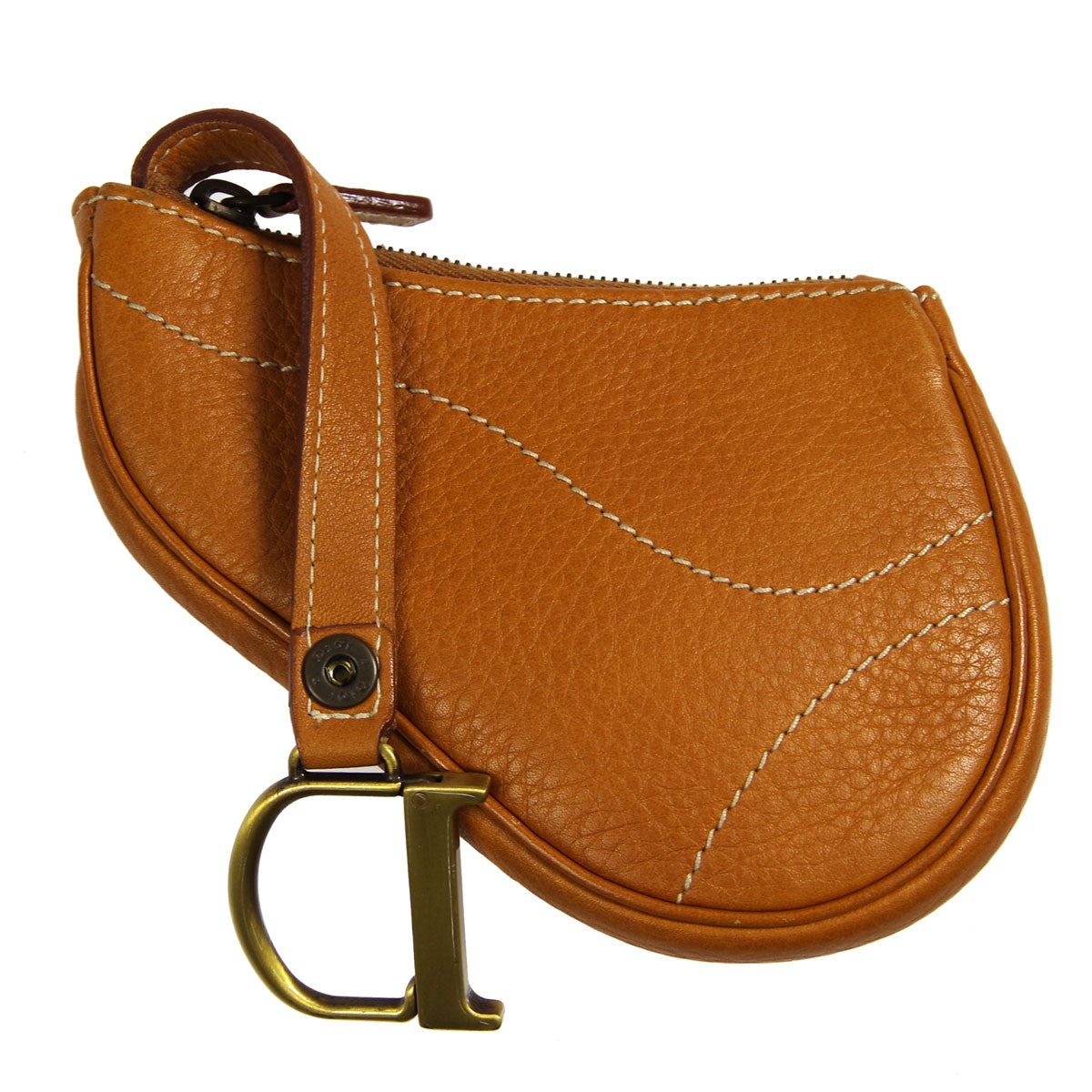CHRISTIAN DIOR Saddle Coin Wallet Bag Brown 78752