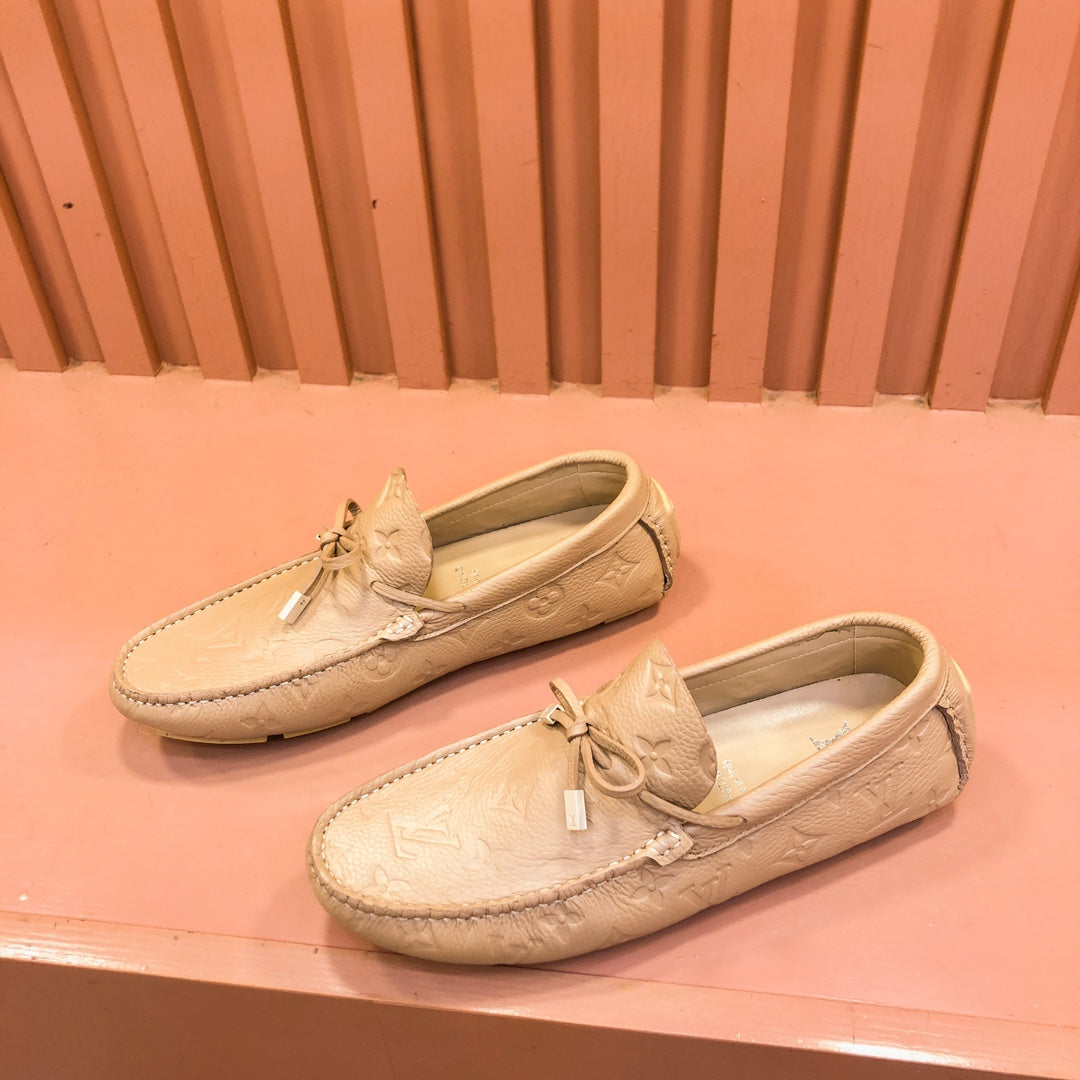 Louis Vuitton LOAFER IN CAMEL BROWN EMBOSSED CALFSKIN