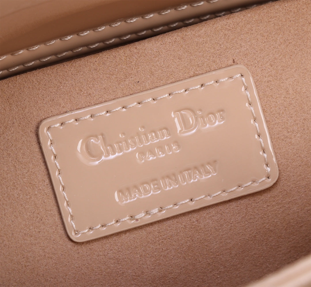 DIOR SMALL LADY D-JOY 22 BEIGE LAMBSKIN